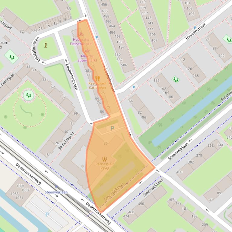 Kaart van postcodegebied 2541HR.