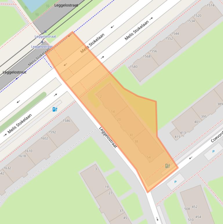 Kaart van postcodegebied 2541HW.