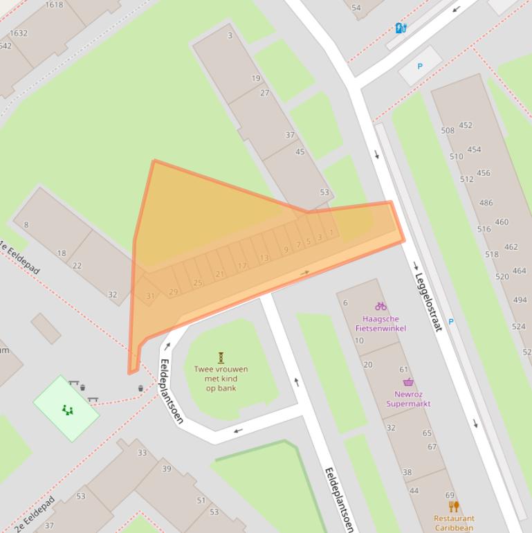 Kaart van postcodegebied 2541JA.