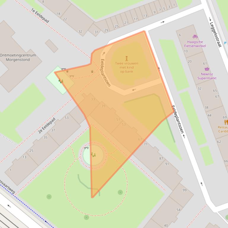 Kaart van postcodegebied 2541JB.