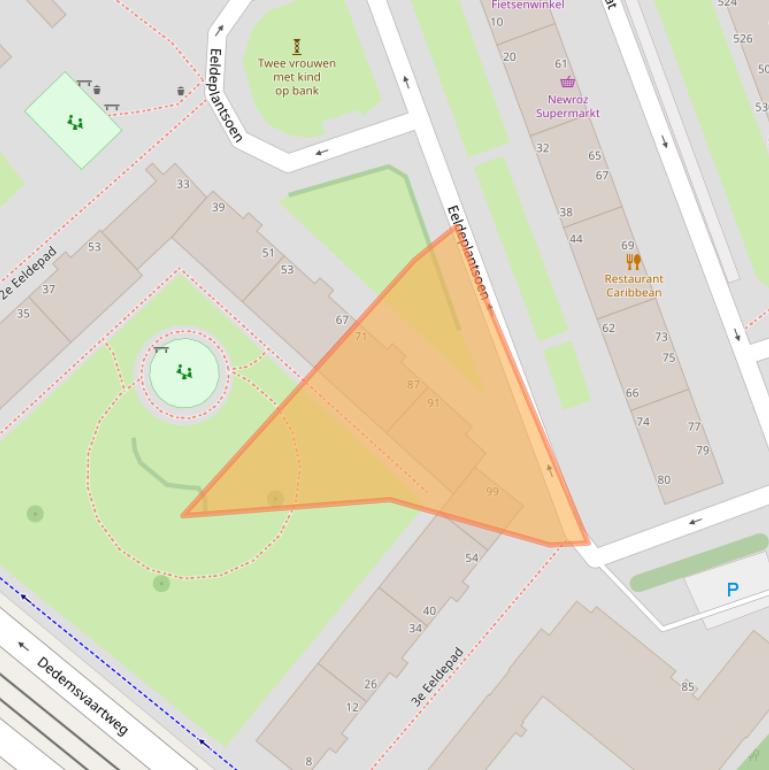 Kaart van postcodegebied 2541JC.