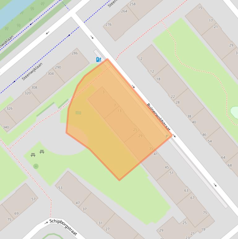 Kaart van postcodegebied 2541PN.