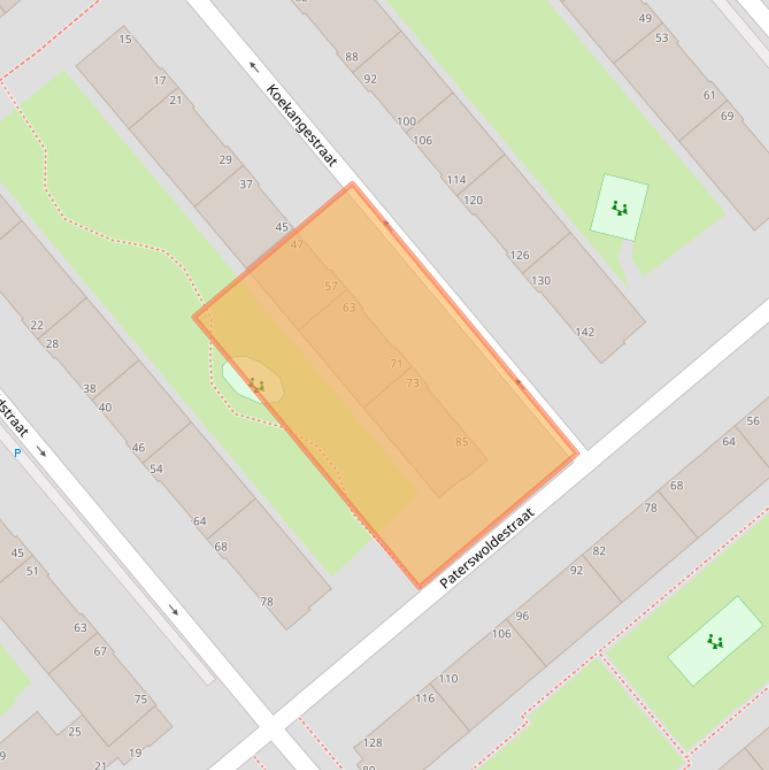 Kaart van postcodegebied 2541PV.