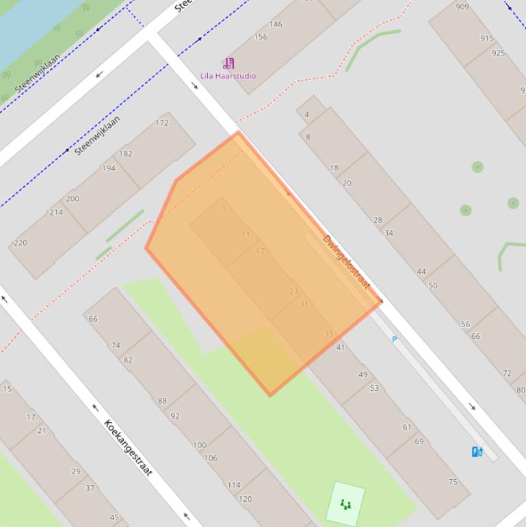 Kaart van postcodegebied 2541RB.