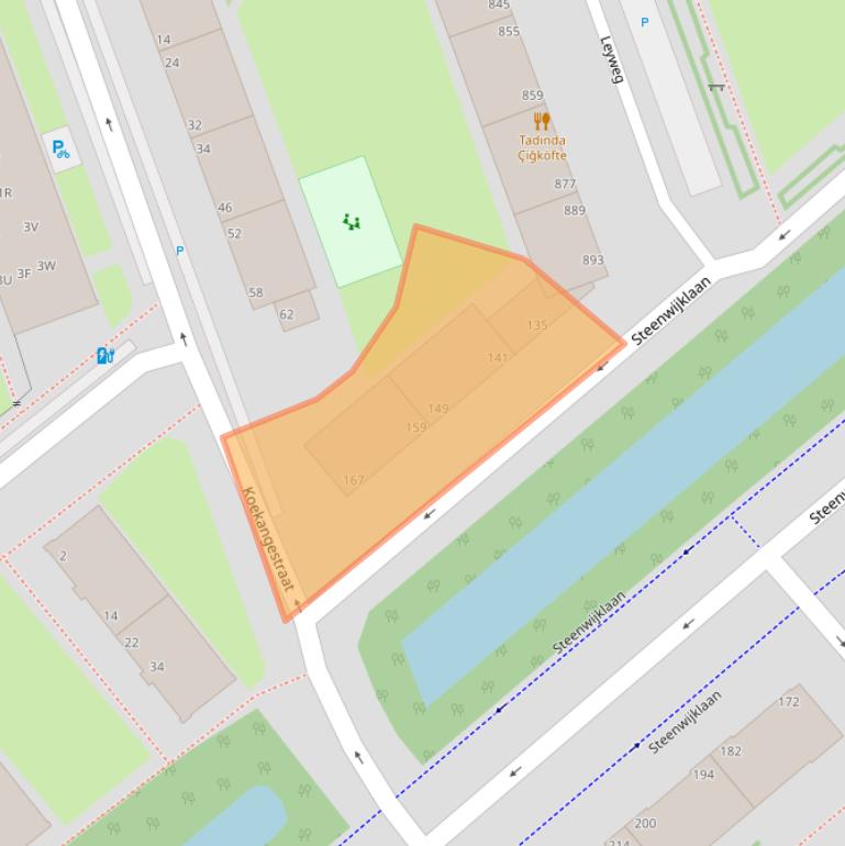 Kaart van postcodegebied 2541RK.