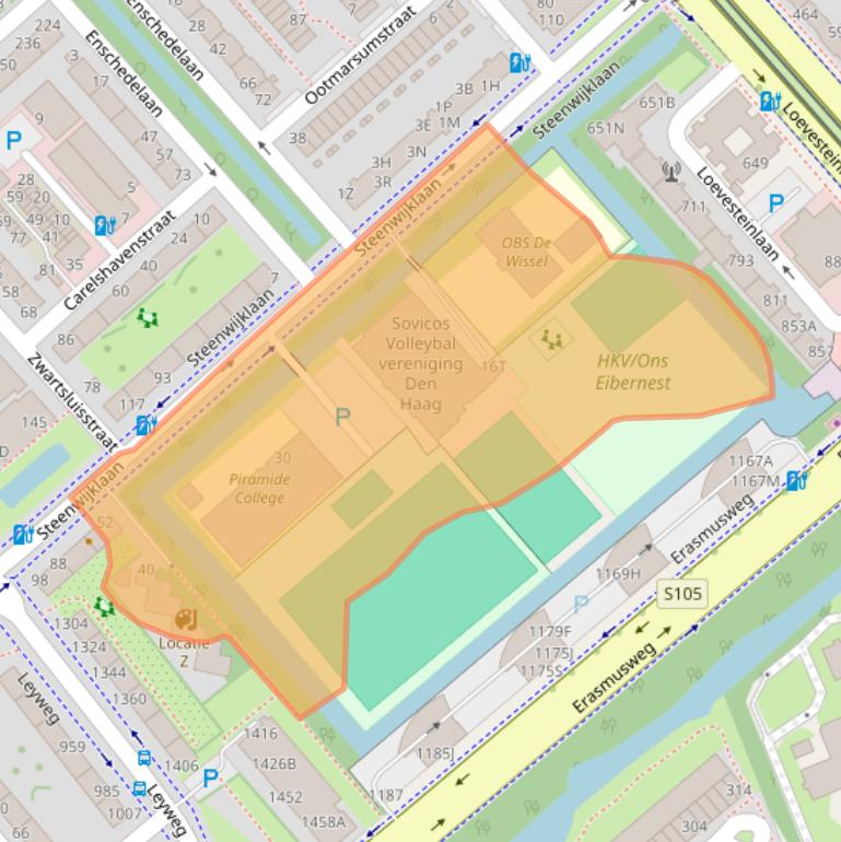 Kaart van postcodegebied 2541RL.