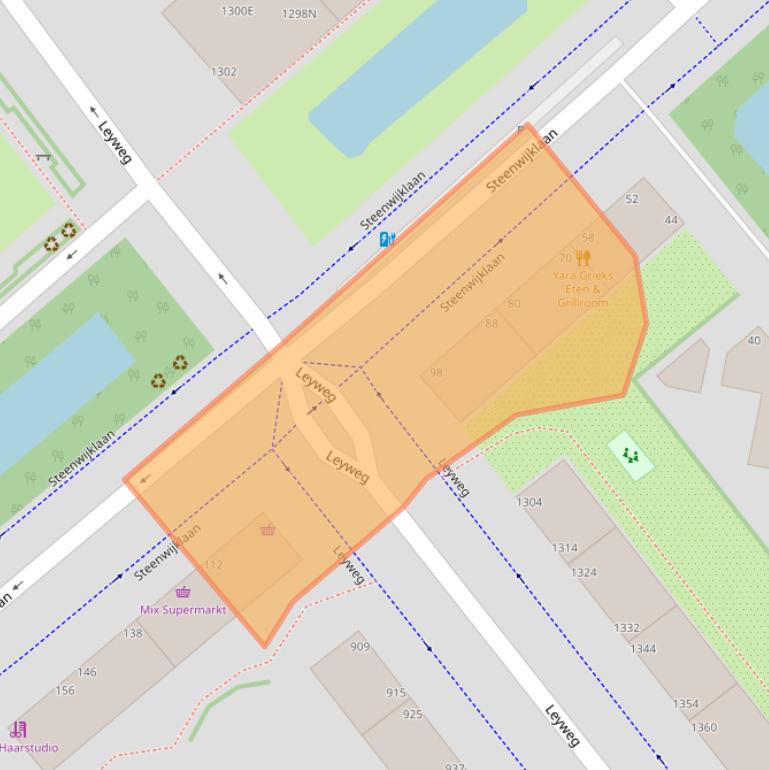 Kaart van postcodegebied 2541RM.