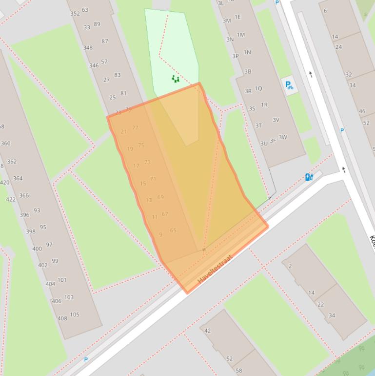 Kaart van postcodegebied 2541SC.