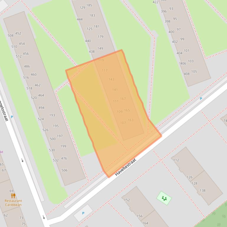 Kaart van postcodegebied 2541SH.