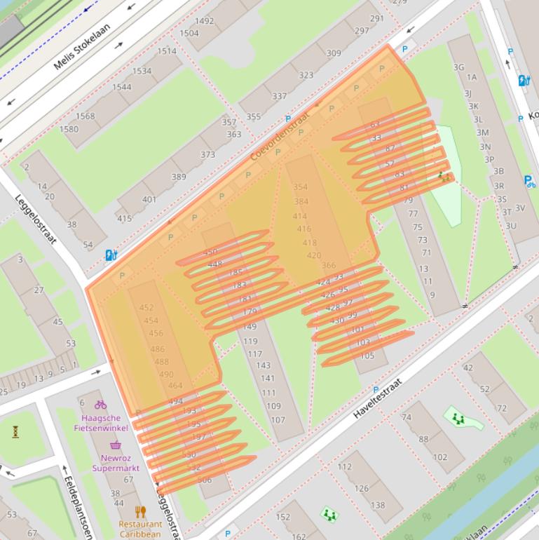 Kaart van postcodegebied 2541SV.