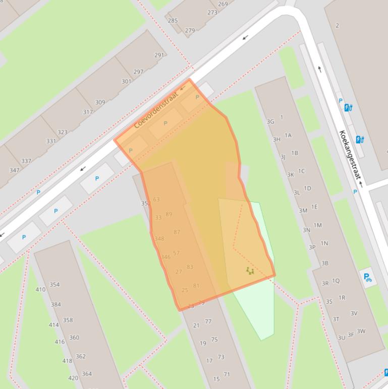 Kaart van postcodegebied 2541SW.