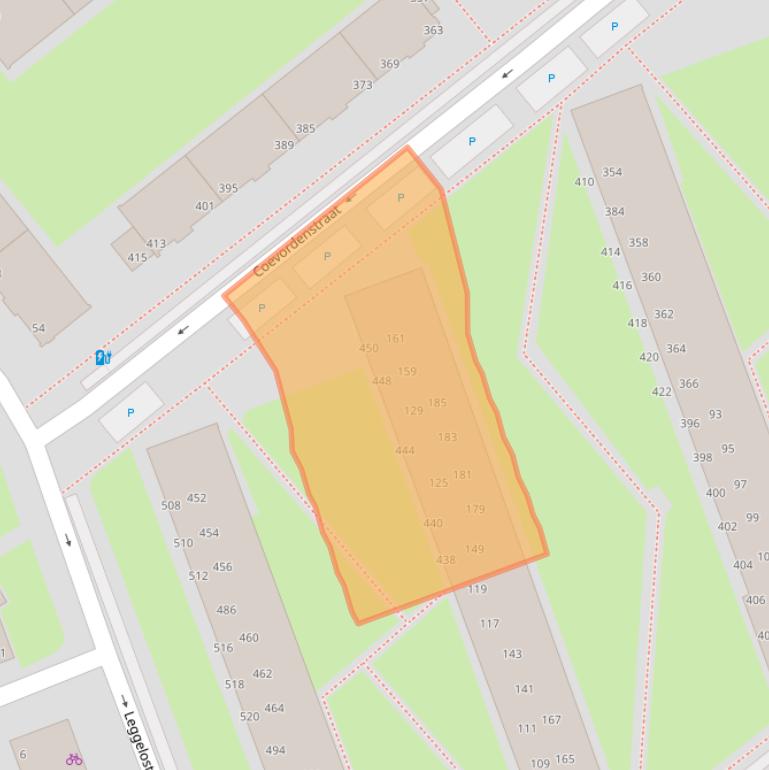 Kaart van postcodegebied 2541TA.