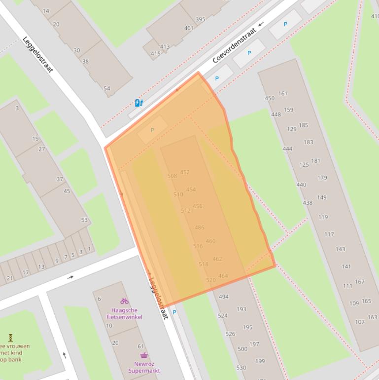 Kaart van postcodegebied 2541TB.