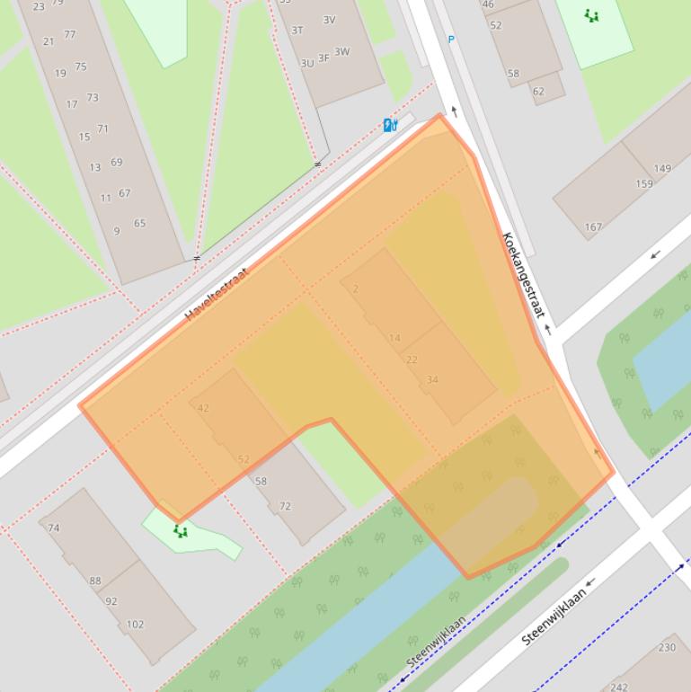 Kaart van postcodegebied 2541TC.