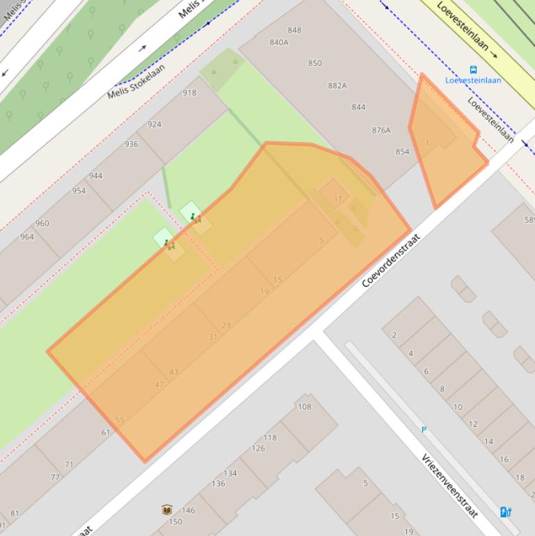 Kaart van postcodegebied 2541TH.