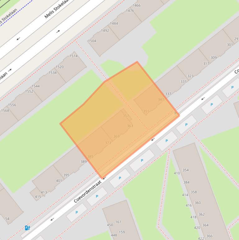 Kaart van postcodegebied 2541TP.