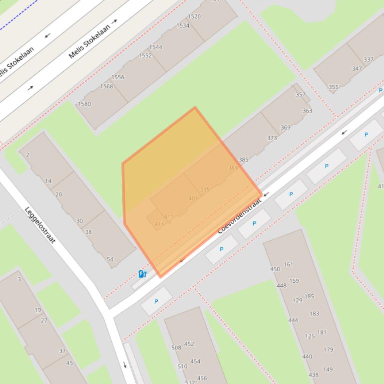 Kaart van postcodegebied 2541TR.