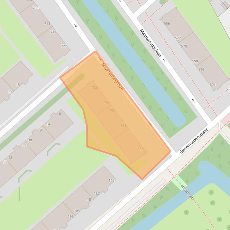 Kaart van postcodegebied 2541VG.