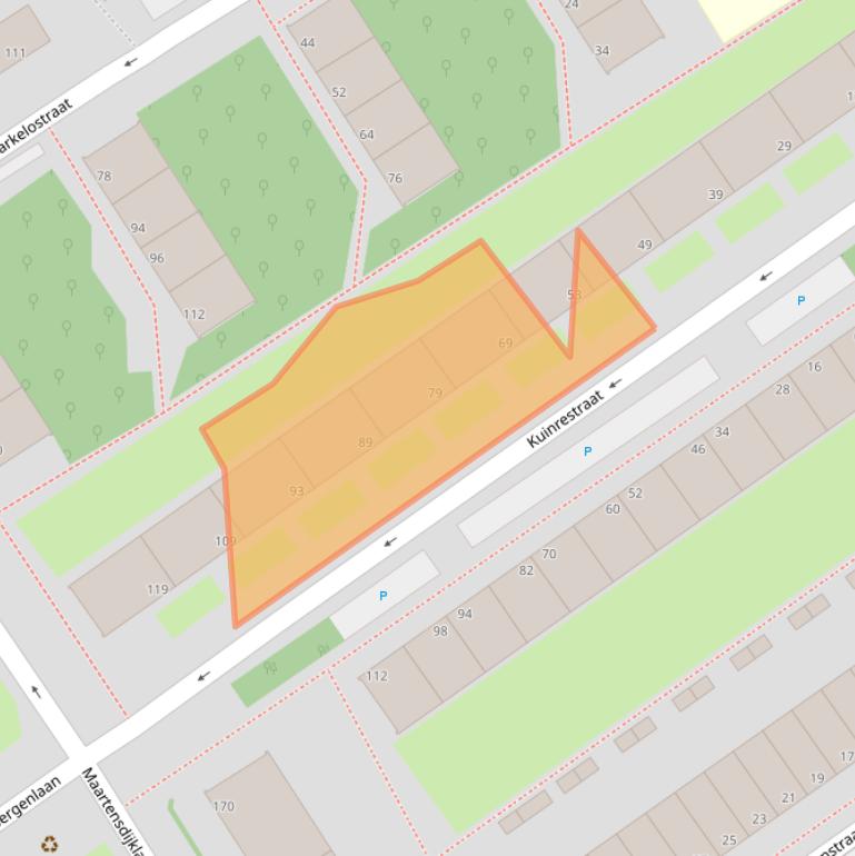 Kaart van postcodegebied 2541VV.