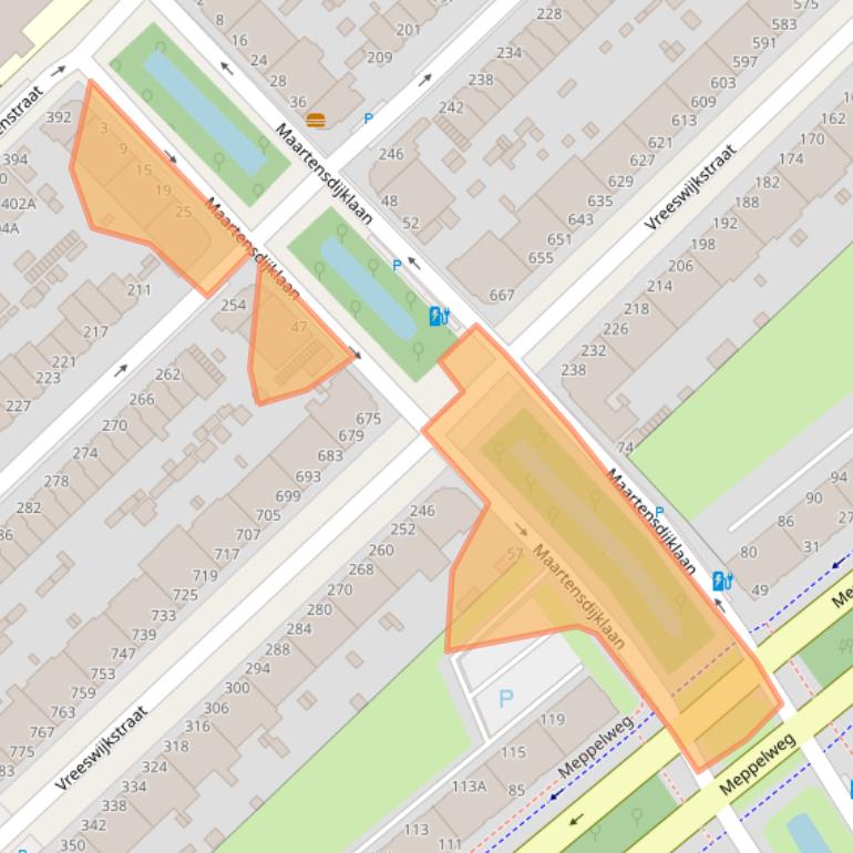 Kaart van postcodegebied 2541XG.