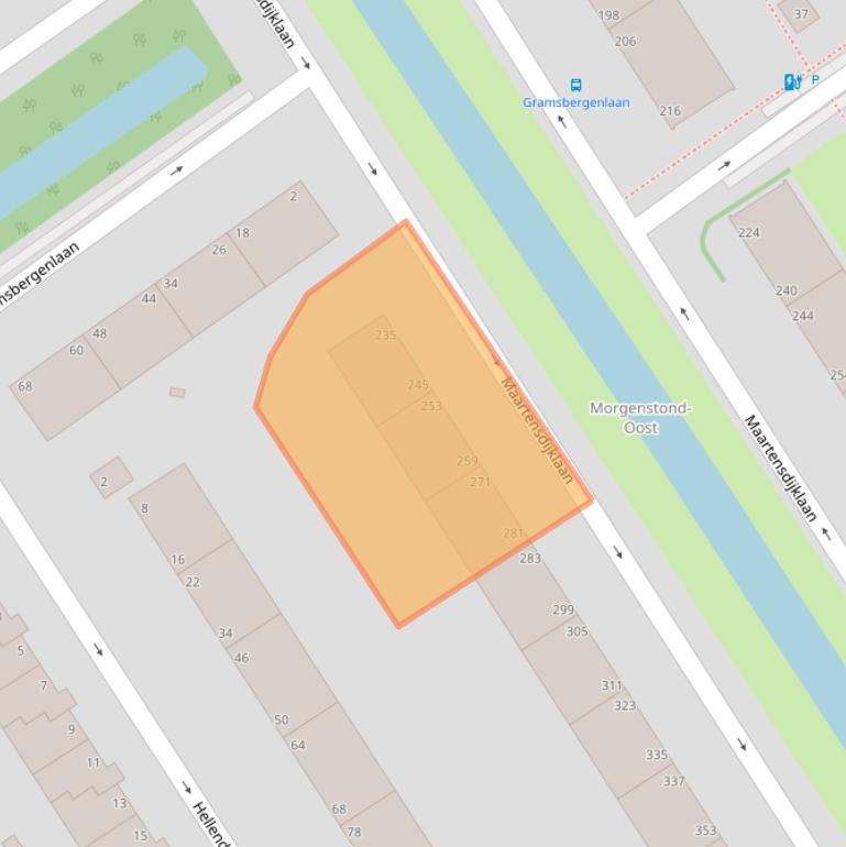 Kaart van postcodegebied 2541XK.