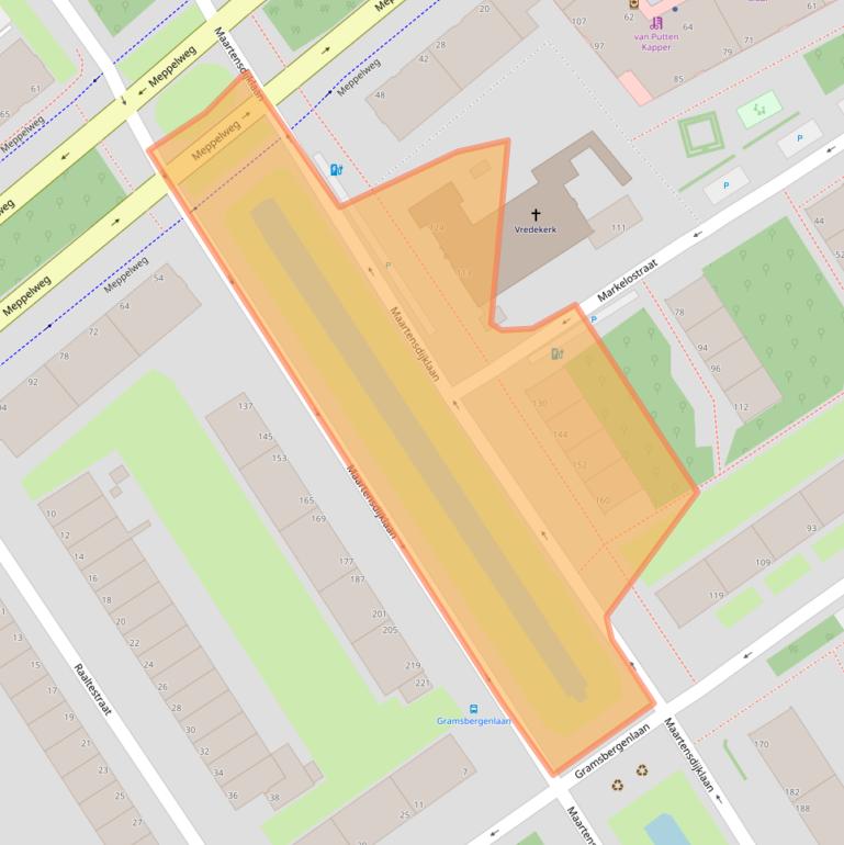 Kaart van postcodegebied 2541XT.