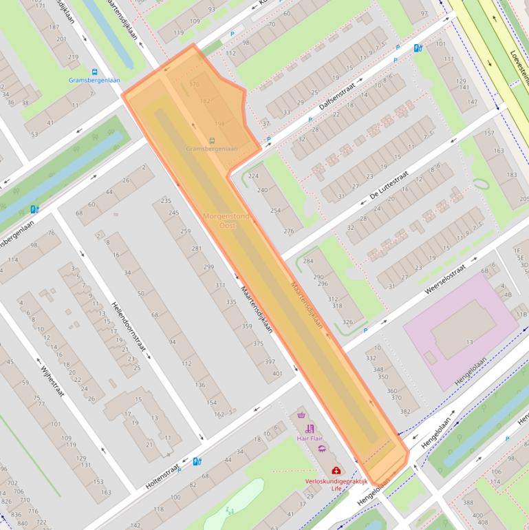 Kaart van postcodegebied 2541XV.