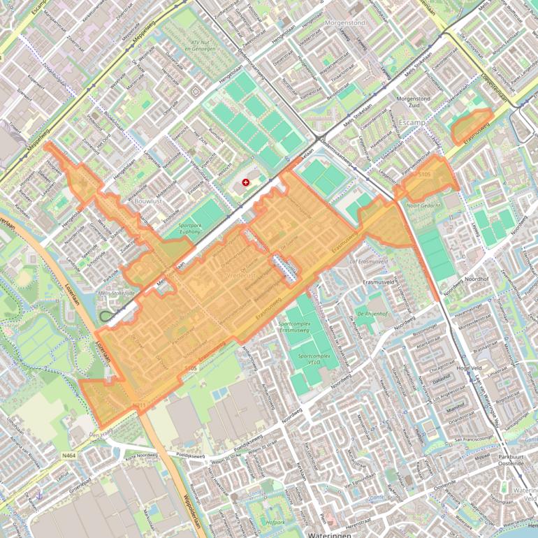 Kaart van postcodegebied 2542.