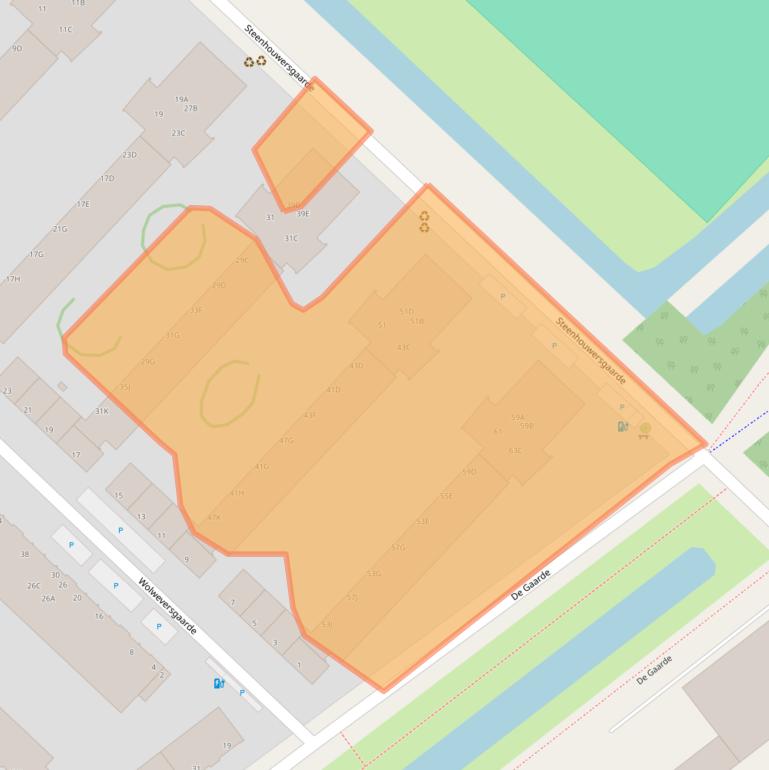 Kaart van postcodegebied 2542AB.