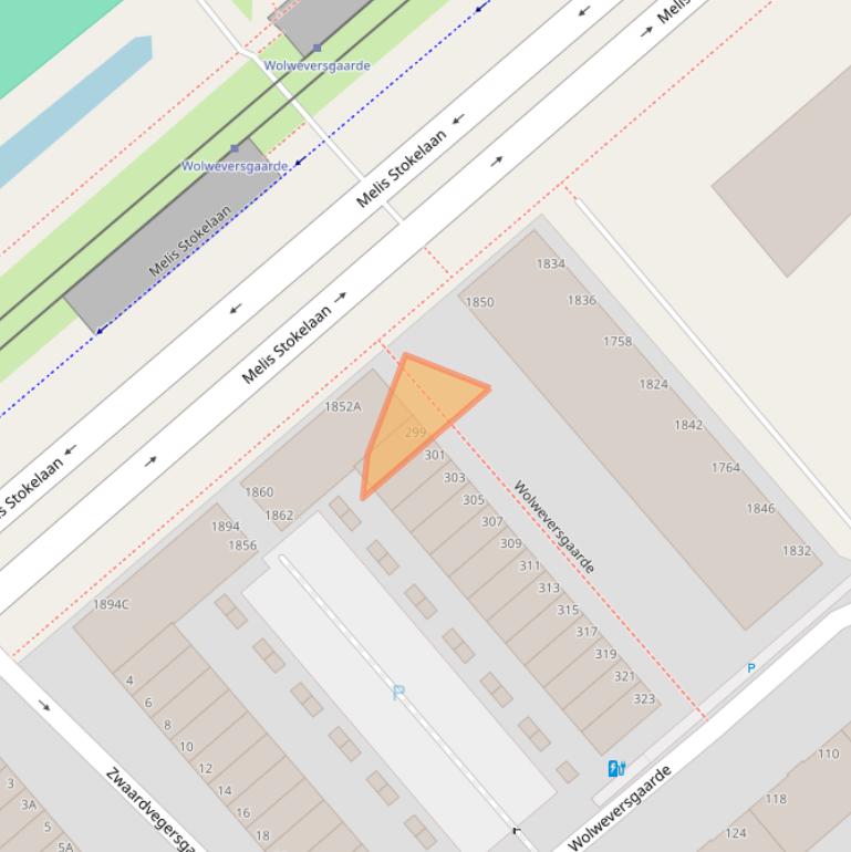 Kaart van postcodegebied 2542AM.