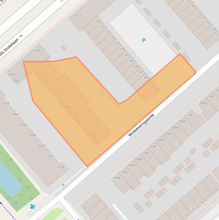 Kaart van postcodegebied 2542AP.