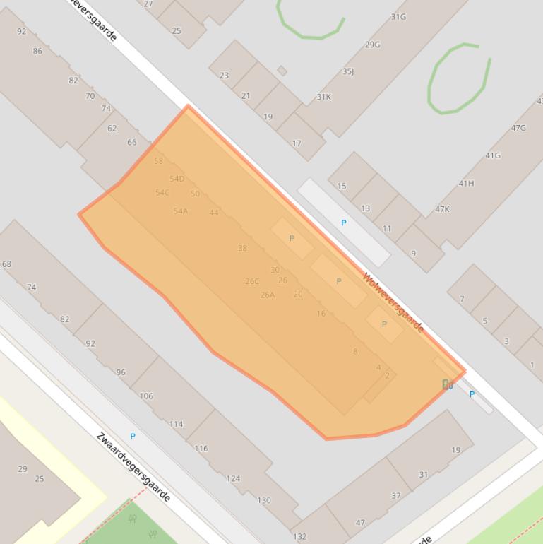 Kaart van postcodegebied 2542AT.