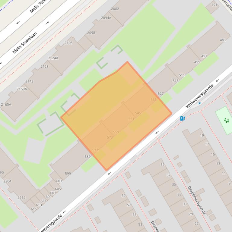 Kaart van postcodegebied 2542BB.