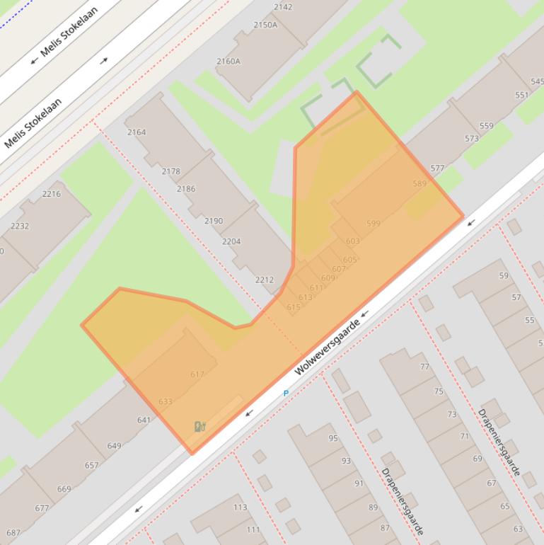 Kaart van postcodegebied 2542BC.