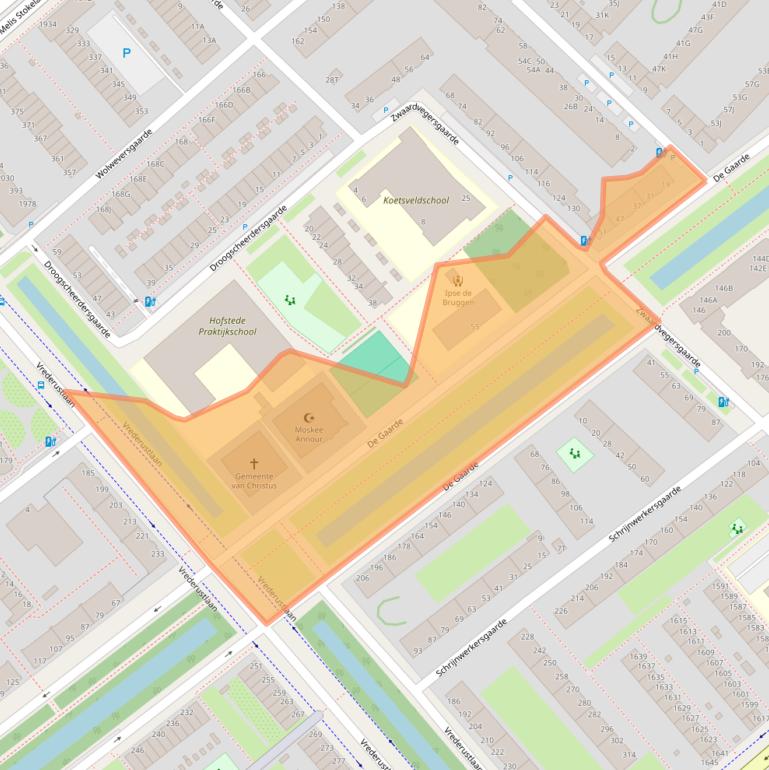 Kaart van postcodegebied 2542CB.