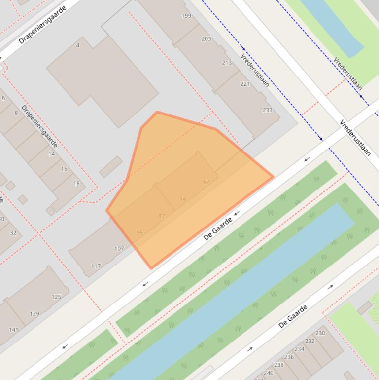 Kaart van postcodegebied 2542CC.