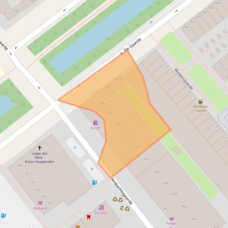 Kaart van postcodegebied 2542CS.