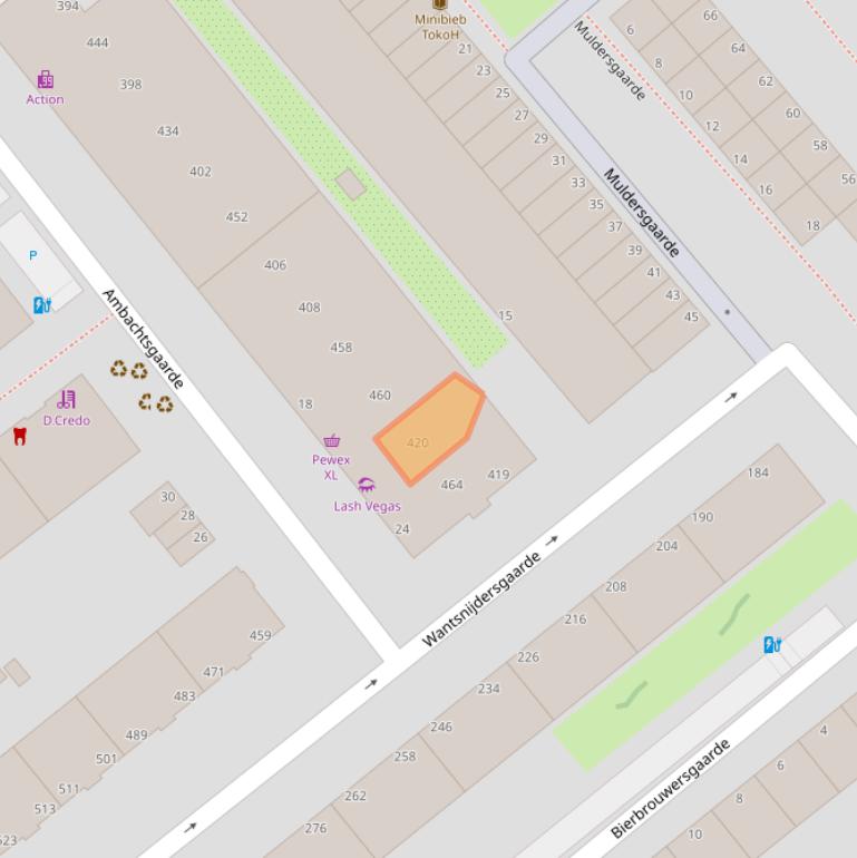 Kaart van postcodegebied 2542CT.