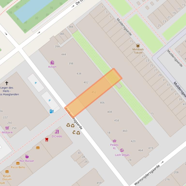 Kaart van postcodegebied 2542CV.