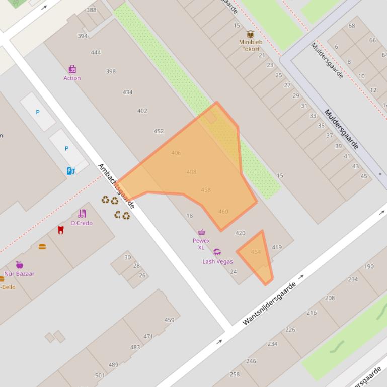 Kaart van postcodegebied 2542CW.