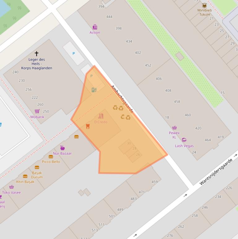 Kaart van postcodegebied 2542EG.