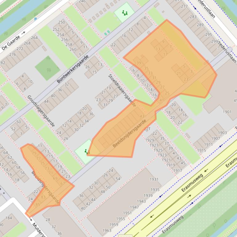 Kaart van postcodegebied 2542EL.