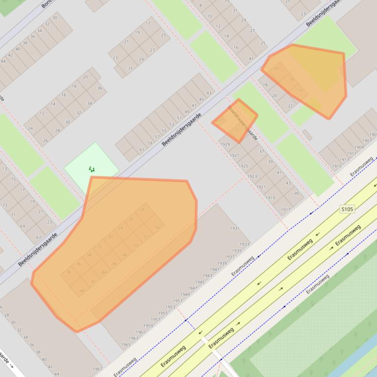 Kaart van postcodegebied 2542EM.