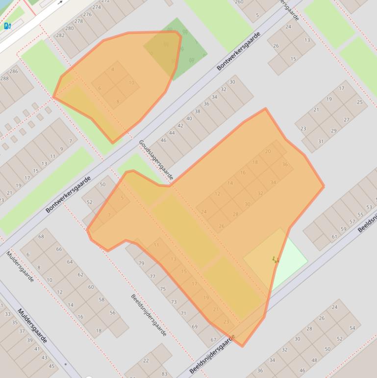 Kaart van postcodegebied 2542ER.