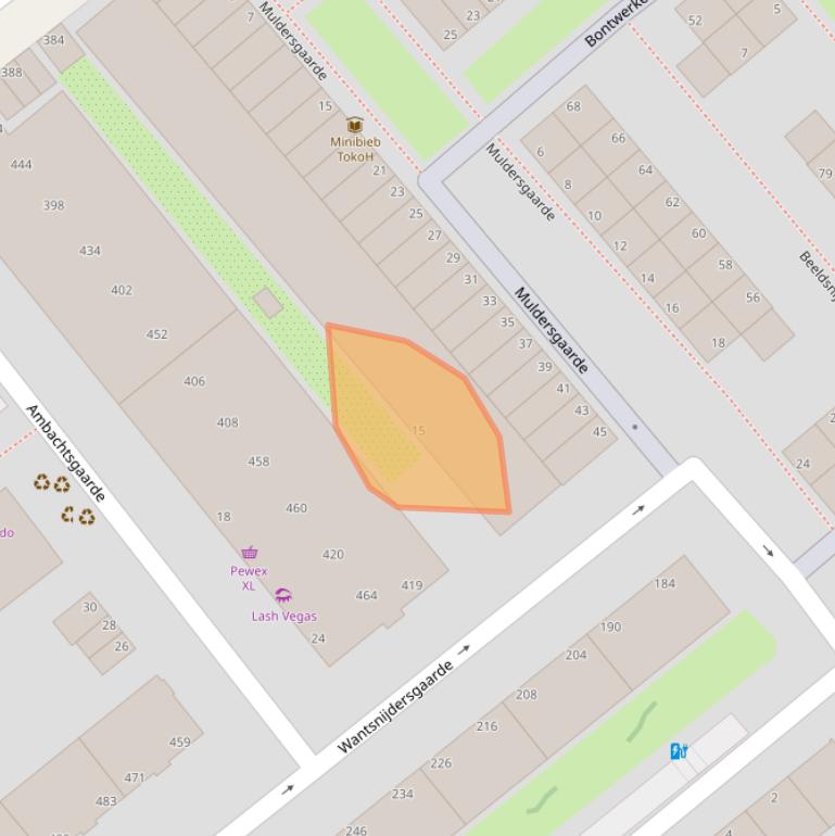 Kaart van postcodegebied 2542GA.