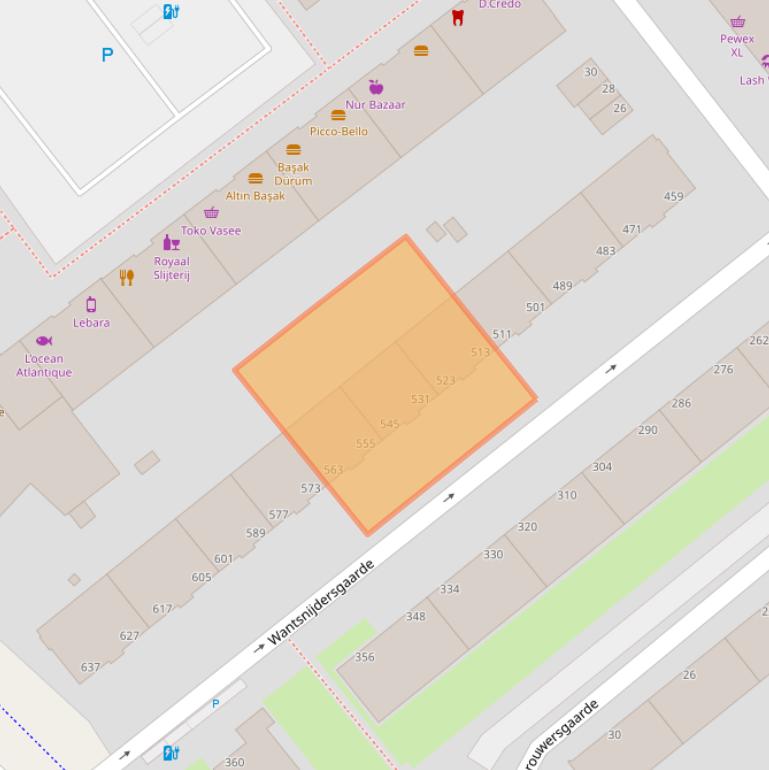 Kaart van postcodegebied 2542GM.