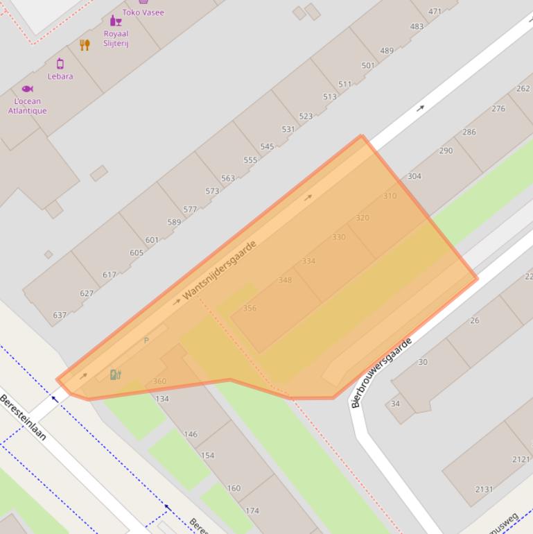 Kaart van postcodegebied 2542HJ.