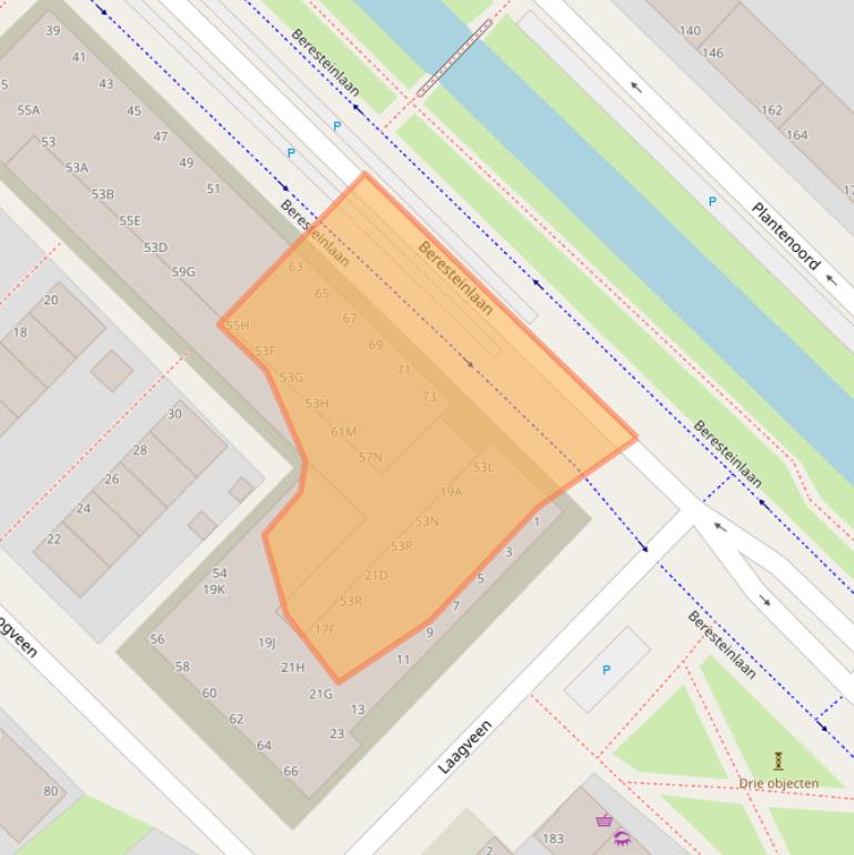 Kaart van postcodegebied 2542JC.