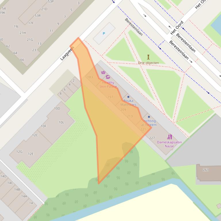 Kaart van postcodegebied 2542JE.