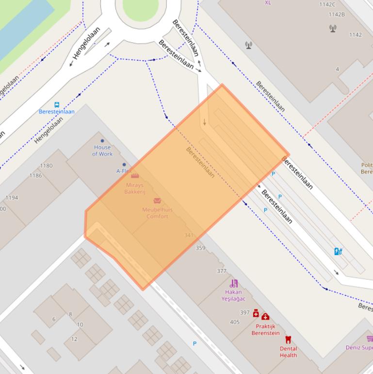 Kaart van postcodegebied 2542JJ.